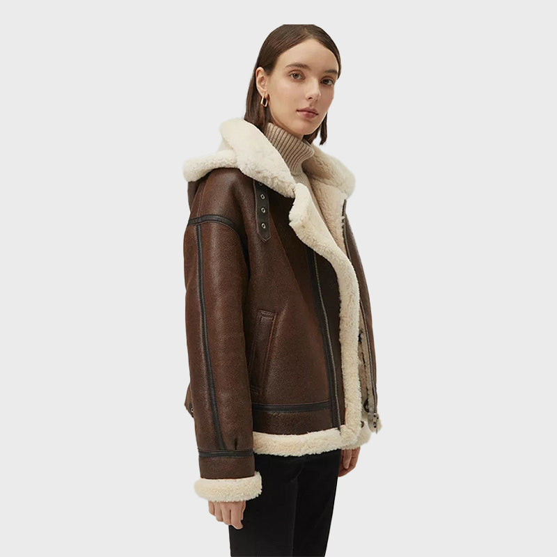 Chocolate-Brown-Leather-Shearling-Removable-Hood-Coat-for-Womens
