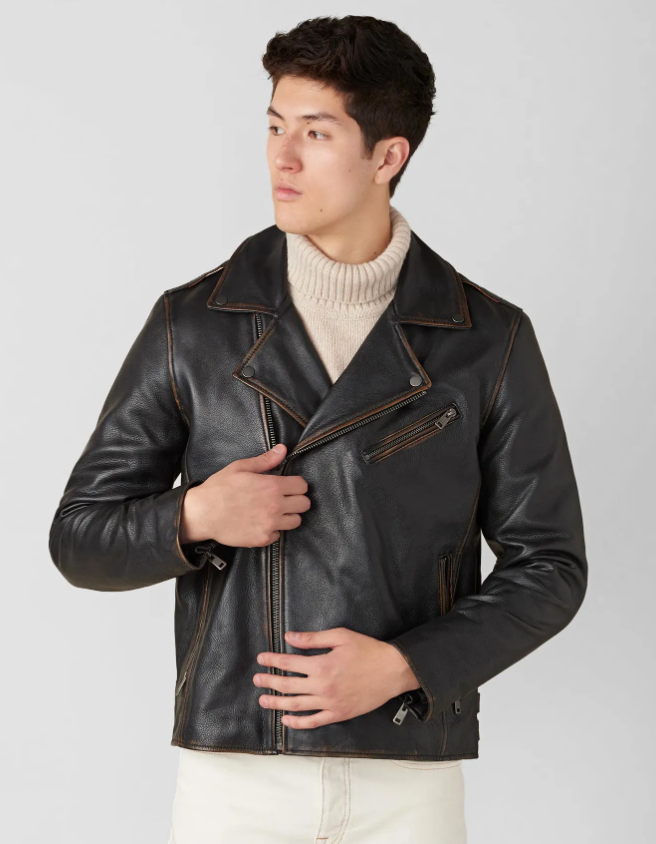 Davis Moto Cow Rub Off Jacket