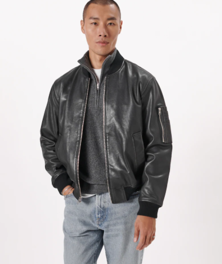 Genuine Leather Bomber Jacket