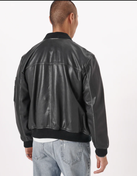 Genuine Leather Bomber Jacket
