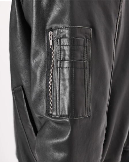 Genuine Leather Bomber Jacket
