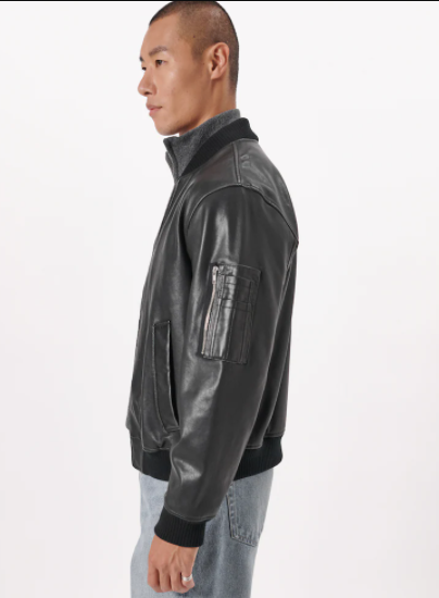 Genuine Leather Bomber Jacket