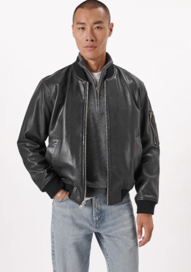Genuine Leather Bomber Jacket