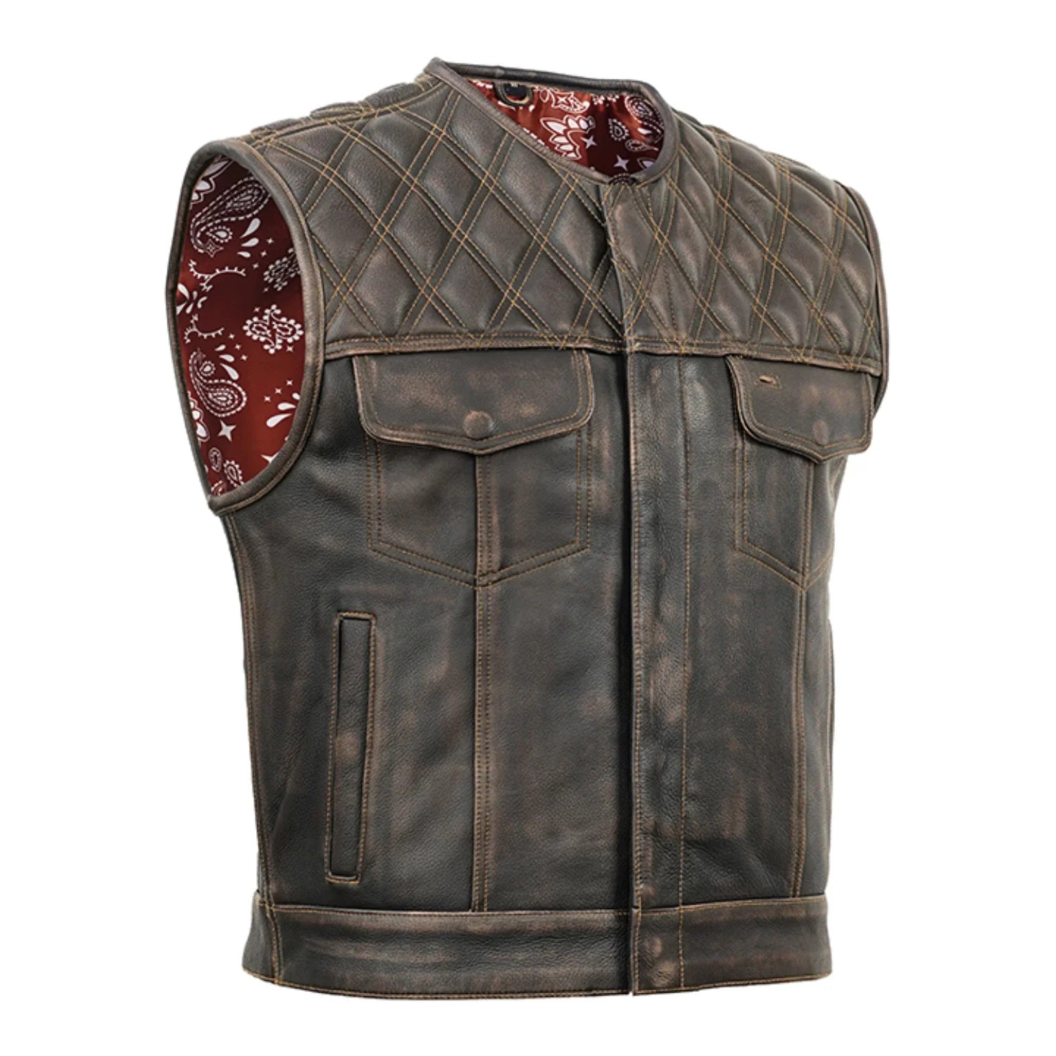 Harley Knight™ Lowcut Men's motorcycle Leather Vest