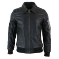 Leather Lex Black Aero Harrington Bomber Jacket