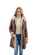 Leather Lex Zenna Aviator Drift Coffee Bomber Coat