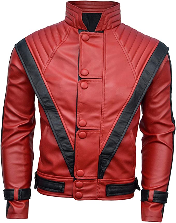 Mj Thriller Jacket Men's Mj Thriller Red Leather Jacket