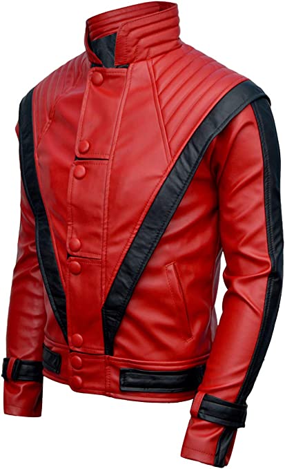 Mj Thriller Jacket Men's Mj Thriller Red Leather Jacket