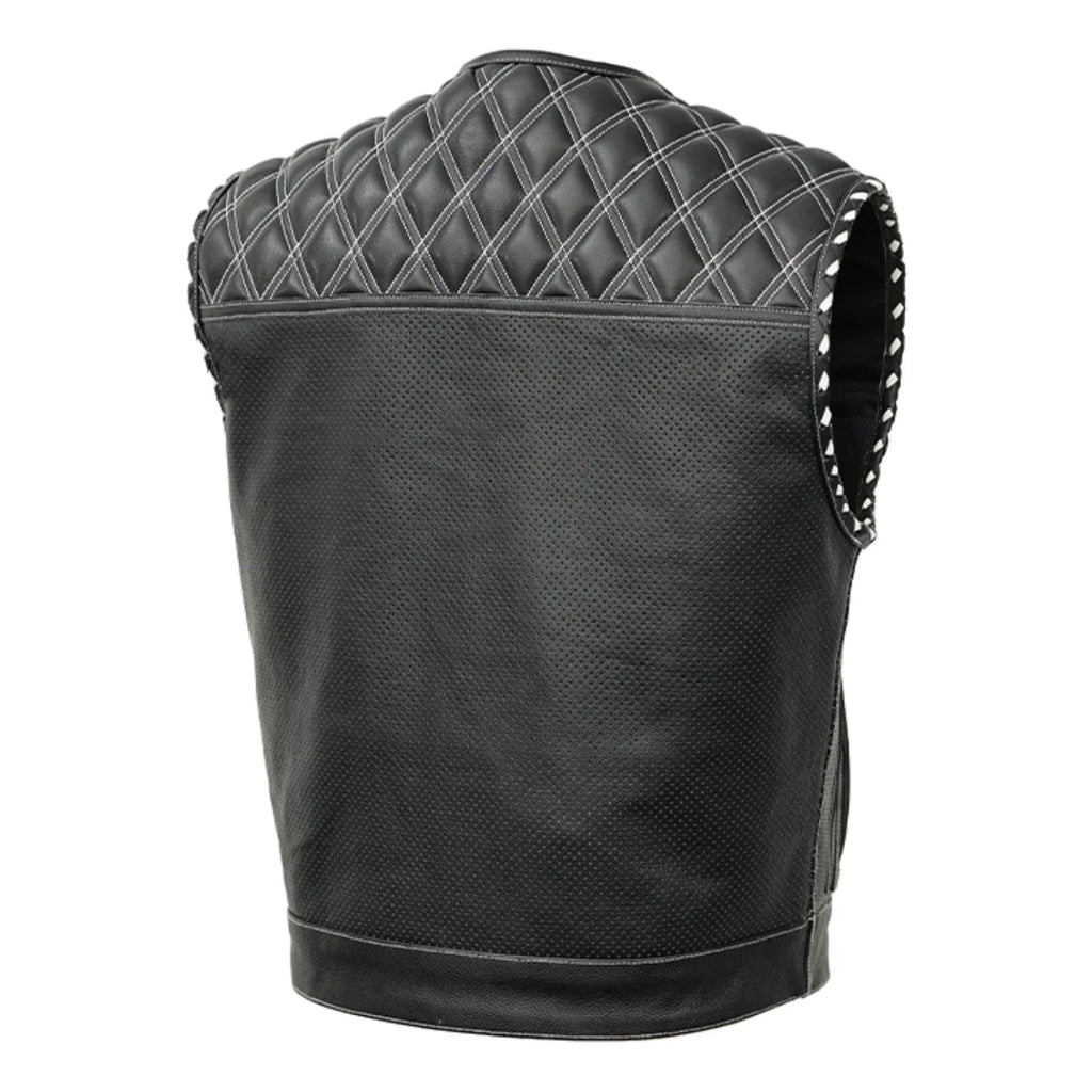 Sledgehammer™ Perforated Lowcut Summer Spark Men's Leather Vest