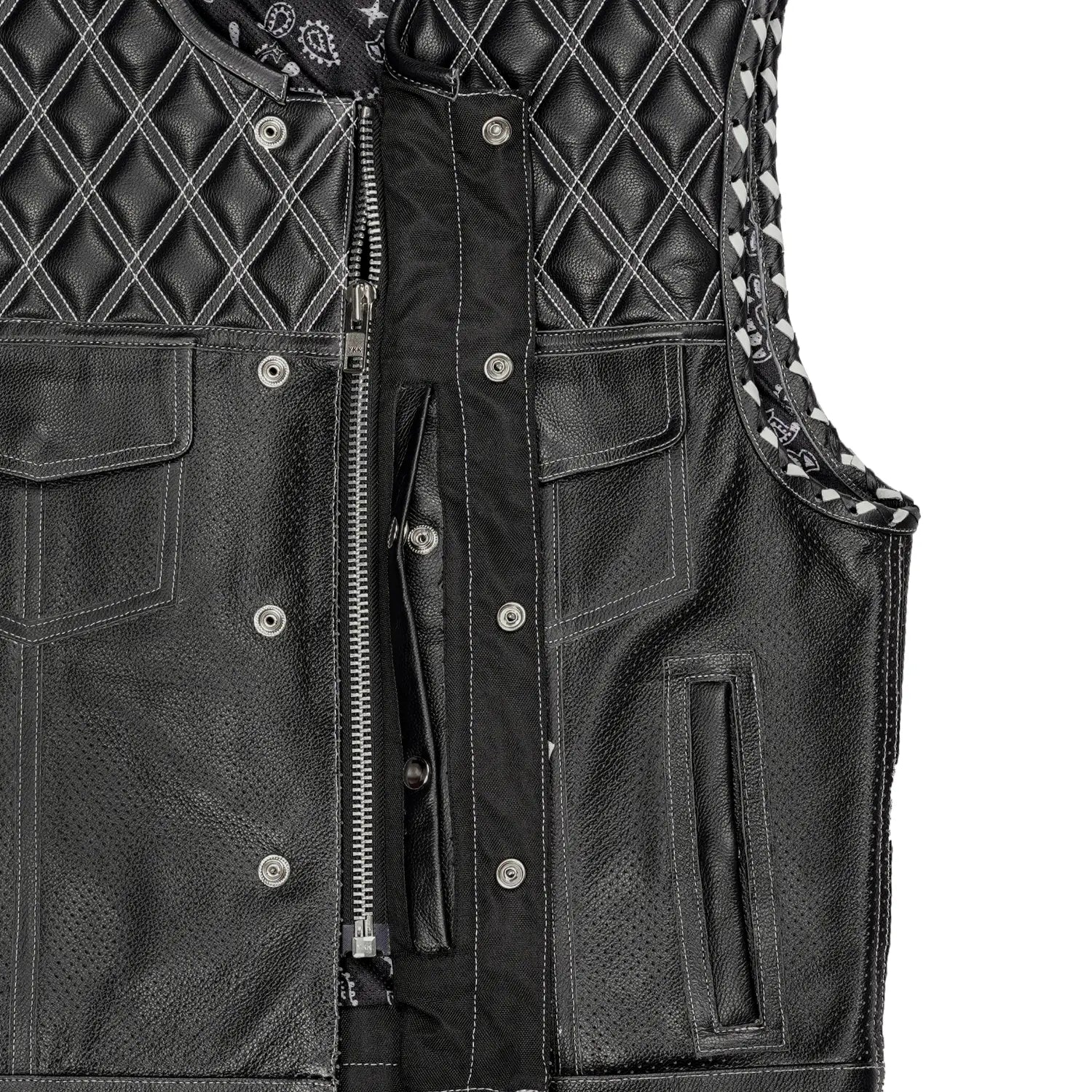 Sledgehammer™ Perforated Lowcut Summer Spark Men's Leather Vest