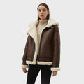 Womens-Chocolate-Brown-Leather-Shearling-Removable-Hood-Coat
