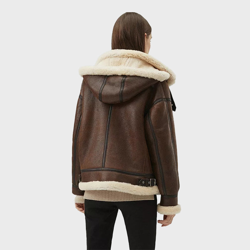 Womens-Coat-Chocolate-Brown-Leather-Shearling-Removable-Hood