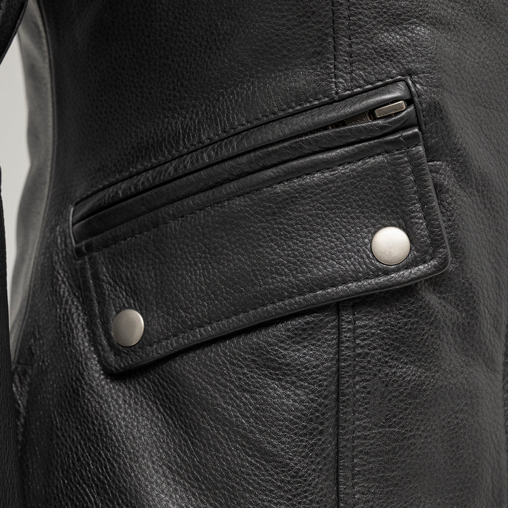 Jewel - Women's Motorcycle Leather Jacket Women's Leather Jacket Jackets