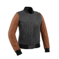 Lella Women's Motorcycle Leather Jacket Women's Leather Jacket Jackets Black Cognac XS