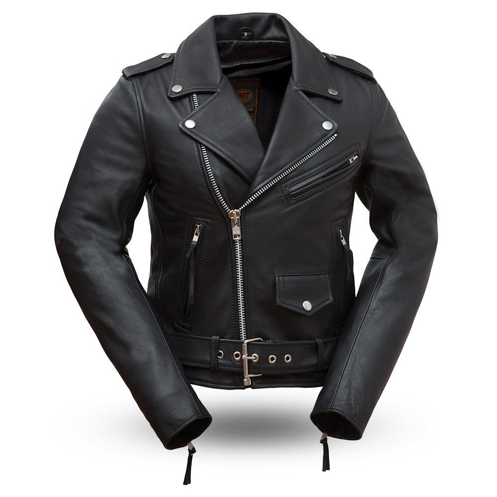 Rockstar - Women's Motorcycle Leather Jacket Women's Leather Jacket Jackets Black XS