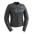 Supastar - Womens Motorcycle Leather Jacket Women's Leather Jacket Jackets Black XS