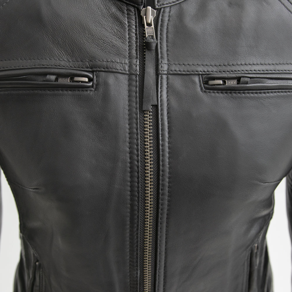 Supastar - Womens Motorcycle Leather Jacket Women's Leather Jacket Jackets