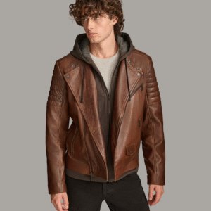 Andres Moto Jacket With Zip Off Hoo