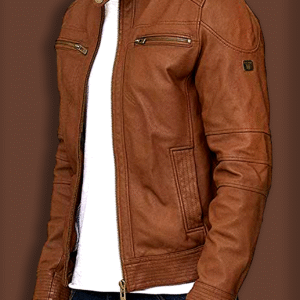 Canyon Crest Men’s Classic Brown Leather Jacket