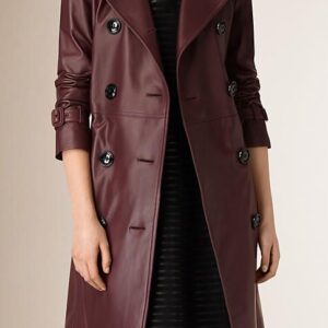 Wine Shadow Classic Leather Trench