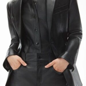 Shadow Class Leather Blazer Dress