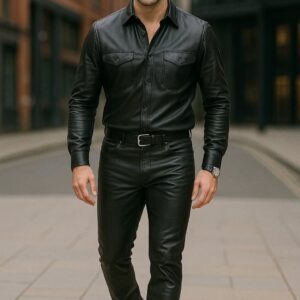 Urban Edge Slim Fit Leather Shirt