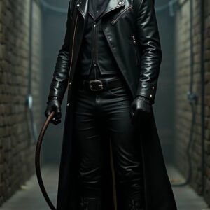 Men’s Premium Black Genuine Leather Long Coat