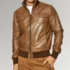 Tan Utility Leather Bomber