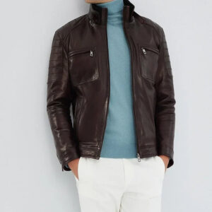 Claret Brown Stand Collar Jacket