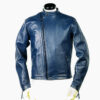 Blue Vortex Asymmetrical Rider Jacket